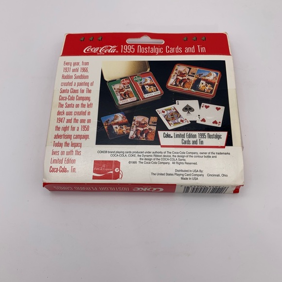 Vintage LIMITED EDITION 1995 Coca~Cola NOSTALGIA Playing Cards 2 Decks In Tin - Picture 4 of 6
